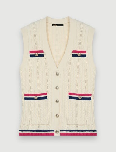 122MARTINGALE Sleeveless braided knit cardigan | Maje US