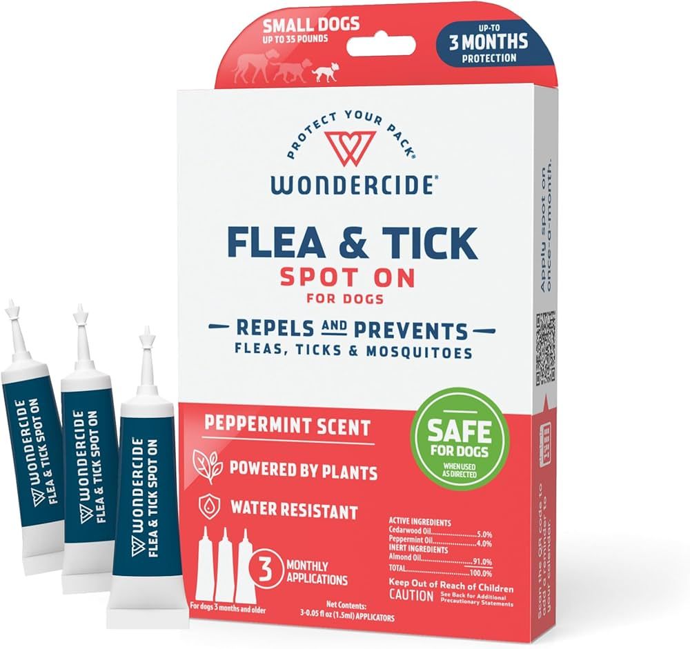 Wondercide - Flea & Tick Dog Spot On - Flea, Tick, and Mosquito Repellent, Prevention for Dogs wi... | Amazon (US)