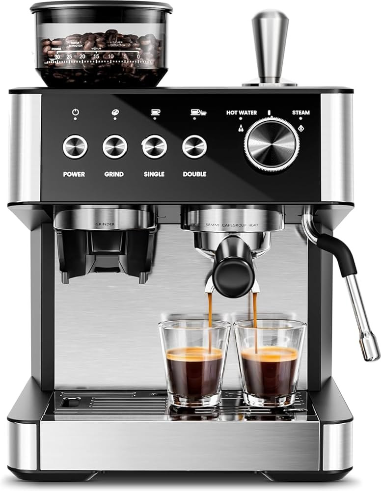 Kismile 15 Bar Espresso Machines with Grinder, Professional Espresso Maker with Removable Water T... | Amazon (US)