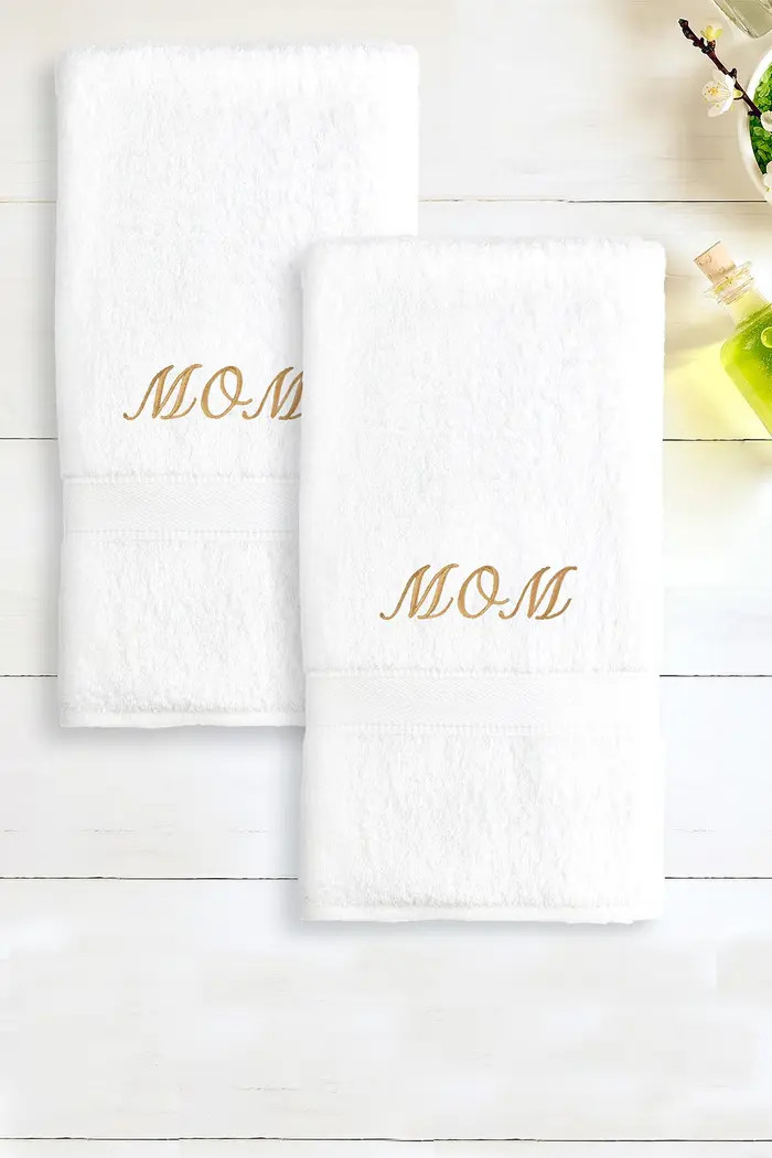 "Mom" 2-Piece Hand Towel Set - White | Nordstrom Rack