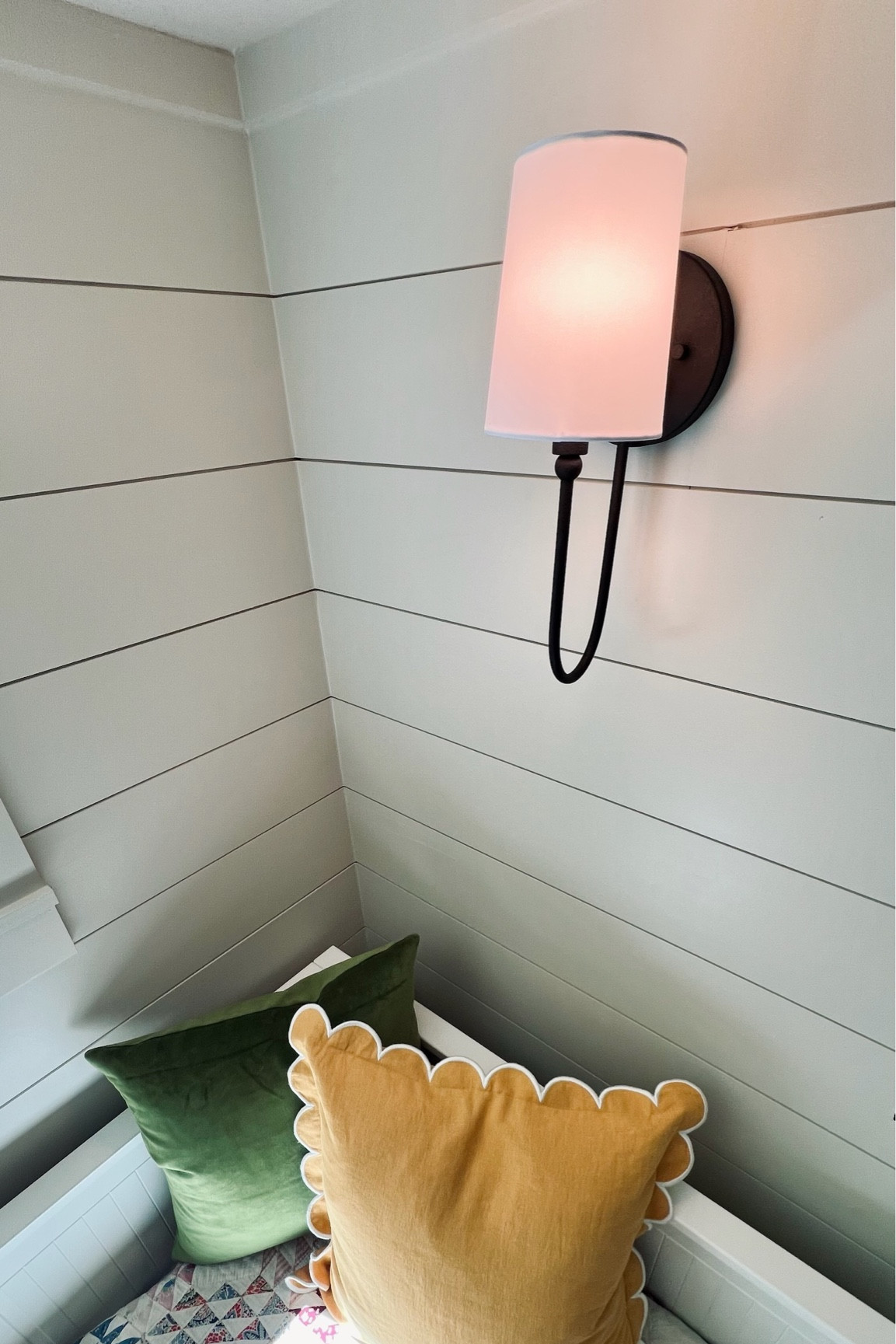 I love these little armed sconces that we mounted in our tiny house. They add just the right amount of soft lighting to the area above the daybed, and add a bit of decor to the walls. Table lamps and floor lamps require…well…tables and floors, so wall sconces are a great way to utilize that vertical space on your walls when floor real estate is at an ultimate premium.

#tinyhouse #lighting #homedecor #smallspace

#LTKfamily #LTKhome #LTKfindsunder100