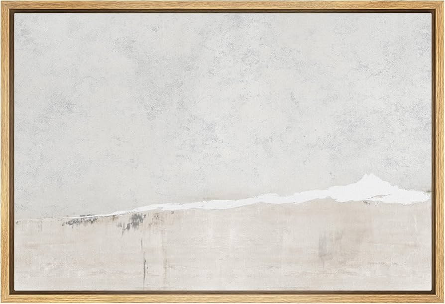 SIGNWIN Framed Canvas Print Wall Art Gray White Watercolor Landscape Abstract Shapes Illustration... | Amazon (US)