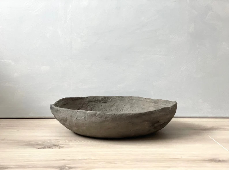 Paper Mache Bowl Large Vessel Earthy Brown Textured Unique | Etsy | Etsy (US)