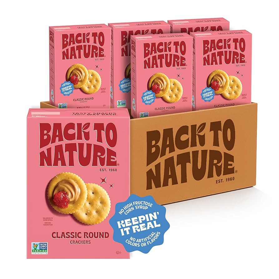 Back To Nature Classic Round Crackers, Dairy Free, Non GMO, 6.5 Ounces (Pack Of 6) | Amazon (US)
