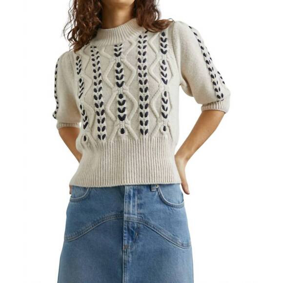 NEW RAILS addy knit sweater in oatmeal navy | Poshmark