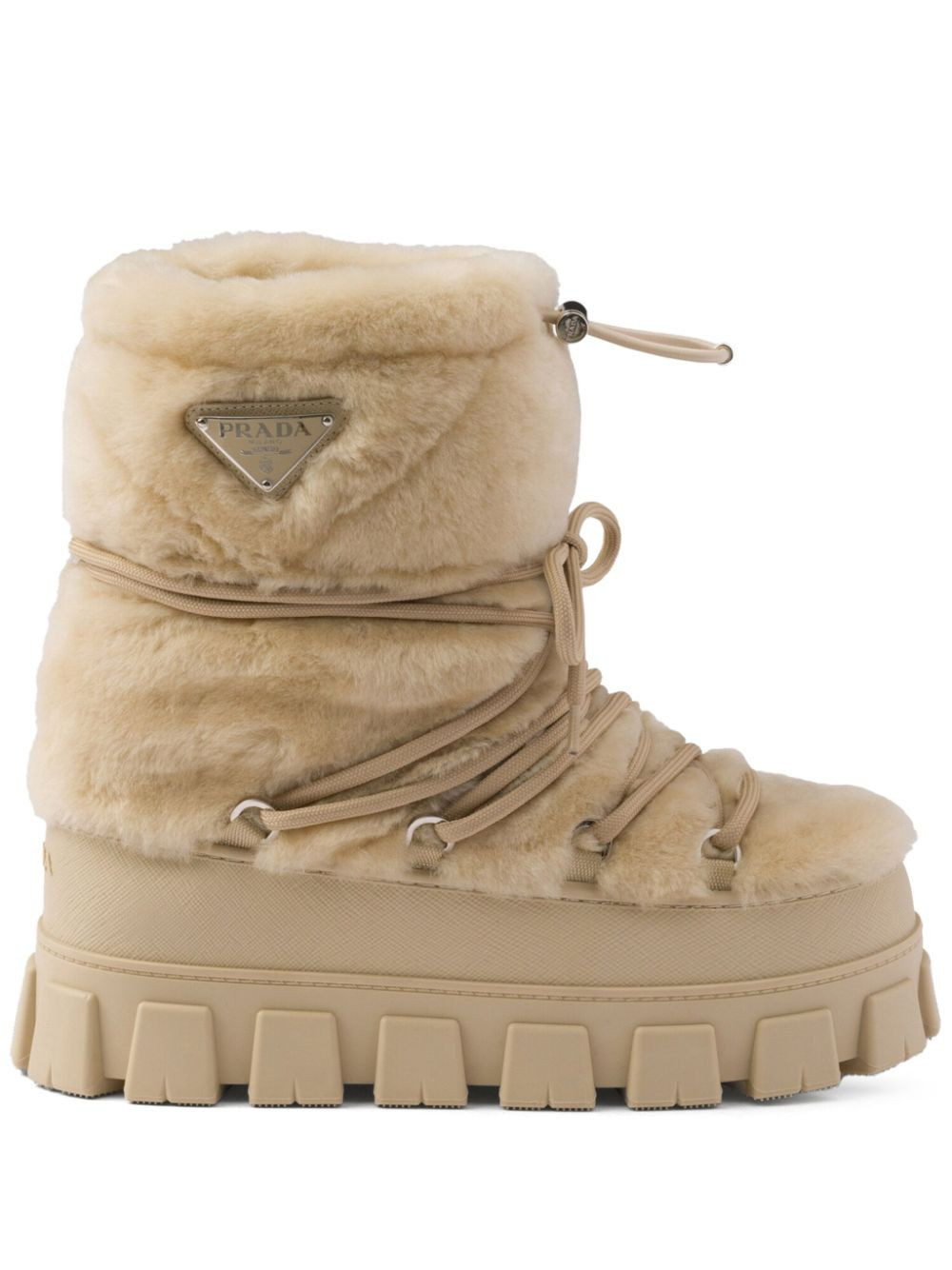 Prada Après ski shearling boots - Neutrals | Farfetch Global