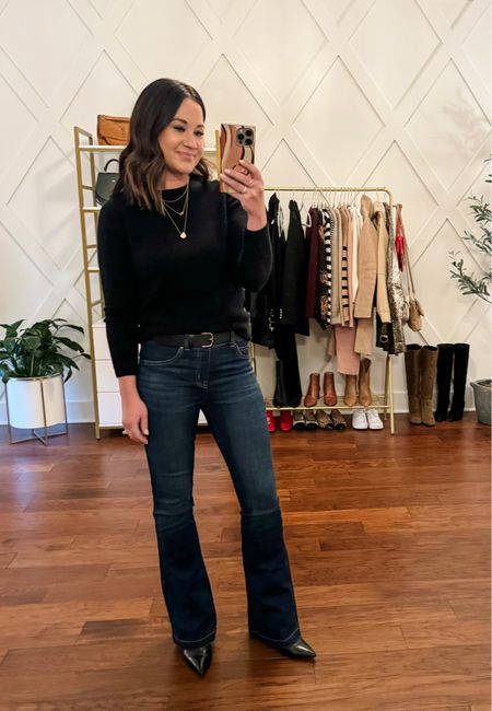 The most universally flattering jeans our clients loved this year! Size down if between sizes - they run long too. I’m wearing an xs petite - quince cashmere sweater is the best and only $50 and lots of colors 

#LTKstyletip #LTKHoliday #LTKGiftGuide