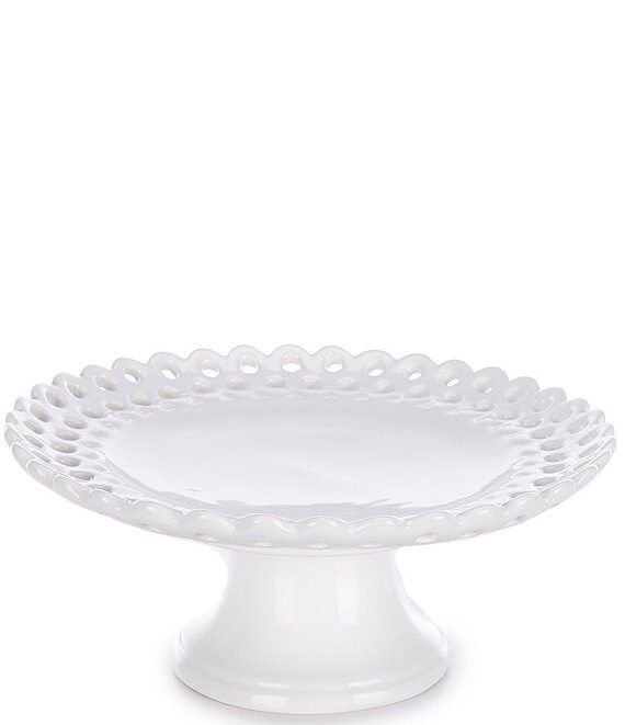 x Nellie Howard Ossi Collection King White Footed Cake Plate | Dillard's