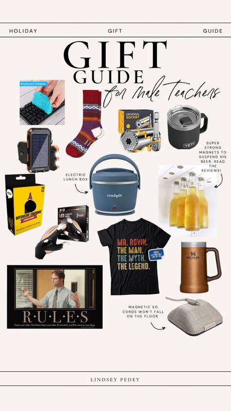 Gift guide for male teachers! Hurry and order, only one more week of school!! 

Gift guide, gifts for him, teacher gifts, male teacher, mug, yeti, Stanley, beer, tee, stocking stuffers 

#LTKunder50 #LTKGiftGuide