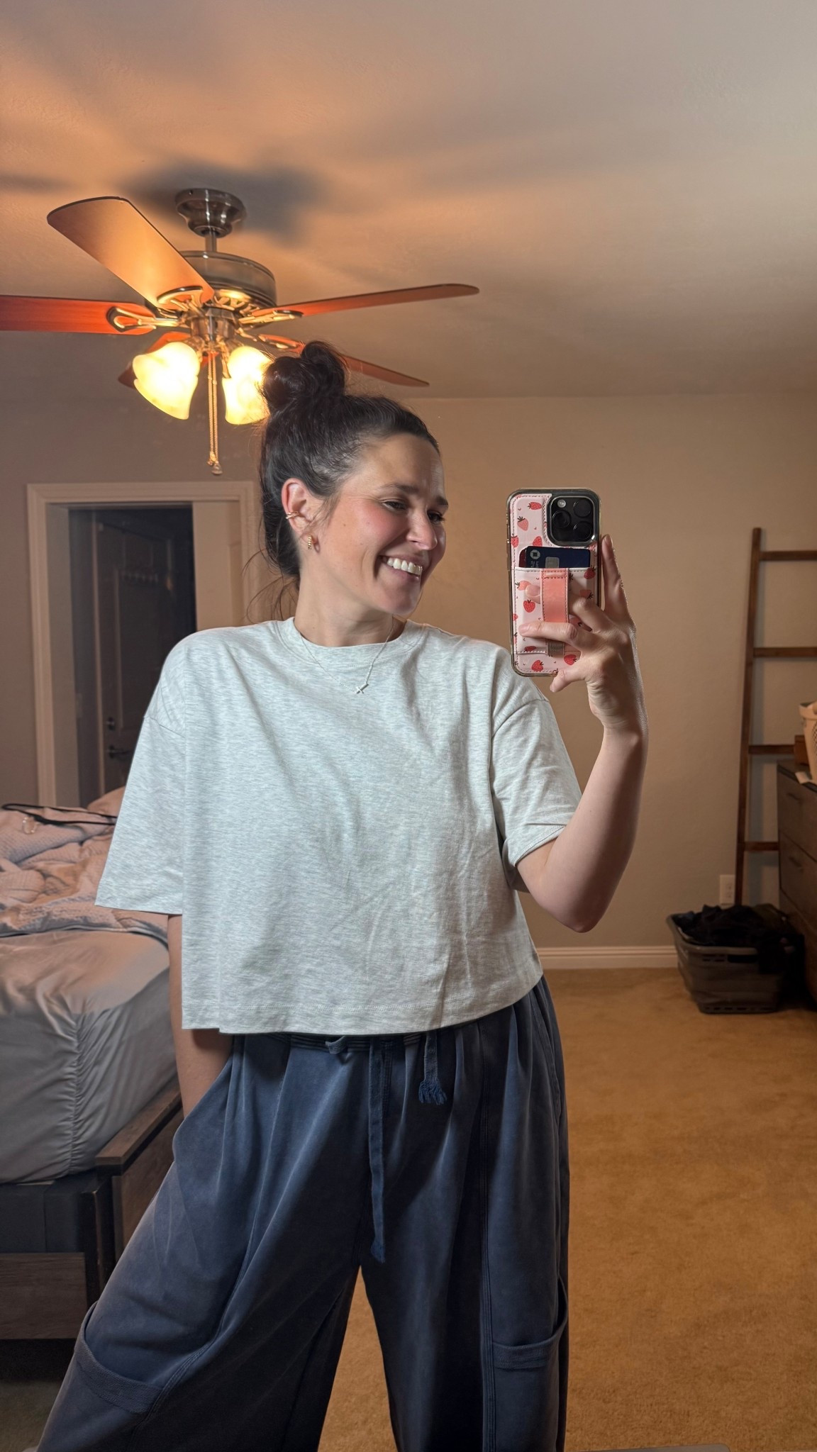 a cropped tee that has longer sleeves, non stretched out neckline, and hits right where you want a crop to hit  

You can save 20% off the joggers using my code ONEMAMA20

#LTKmomlife #LTKootd #LTKSaleAlert