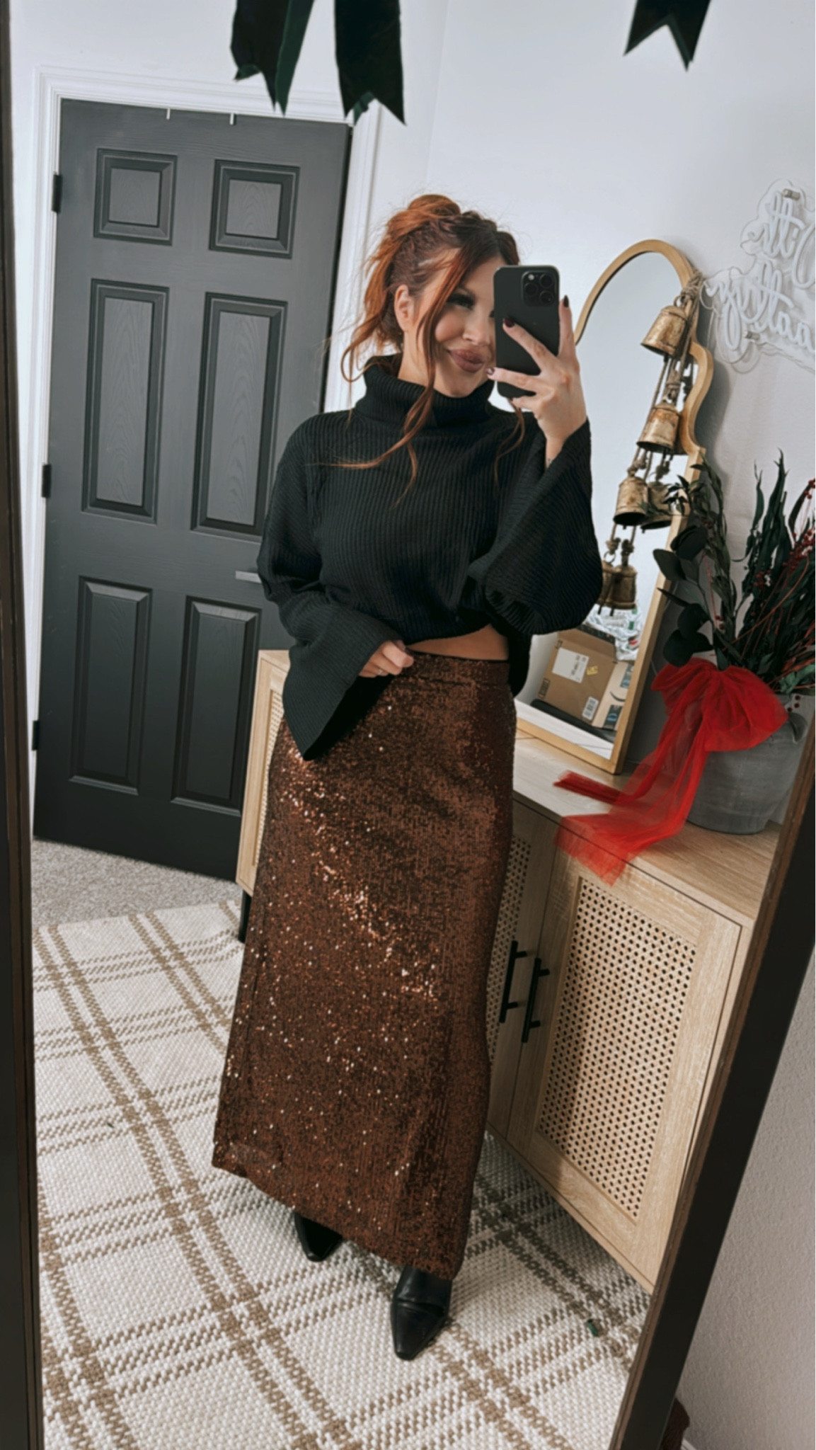 Wearing a small sweater, and medium skirt 🤎 150lbs, 5’3! 

#LTKFindsUnder100 #LTKStyleTip #LTKHoliday