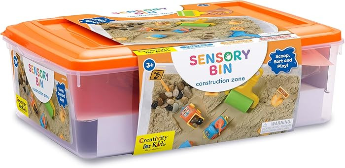 Creativity for Kids Sensory Bin: Construction Zone Playset - Preschool Learning Activities, Excav... | Amazon (US)
