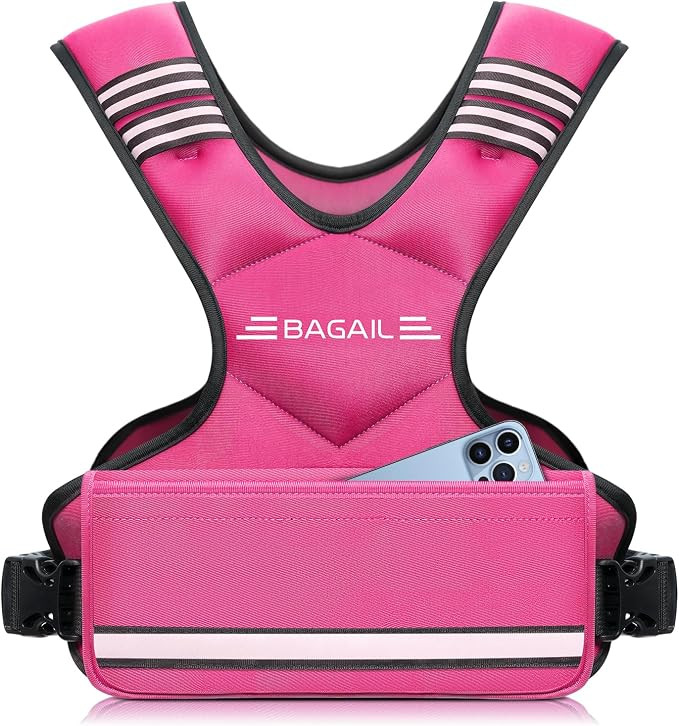BAGAIL Adjustable Weighted Vest for Women 4-10lb/12-18lb/20-32lb, Comfortable U-Neck Rucking Vest... | Amazon (US)