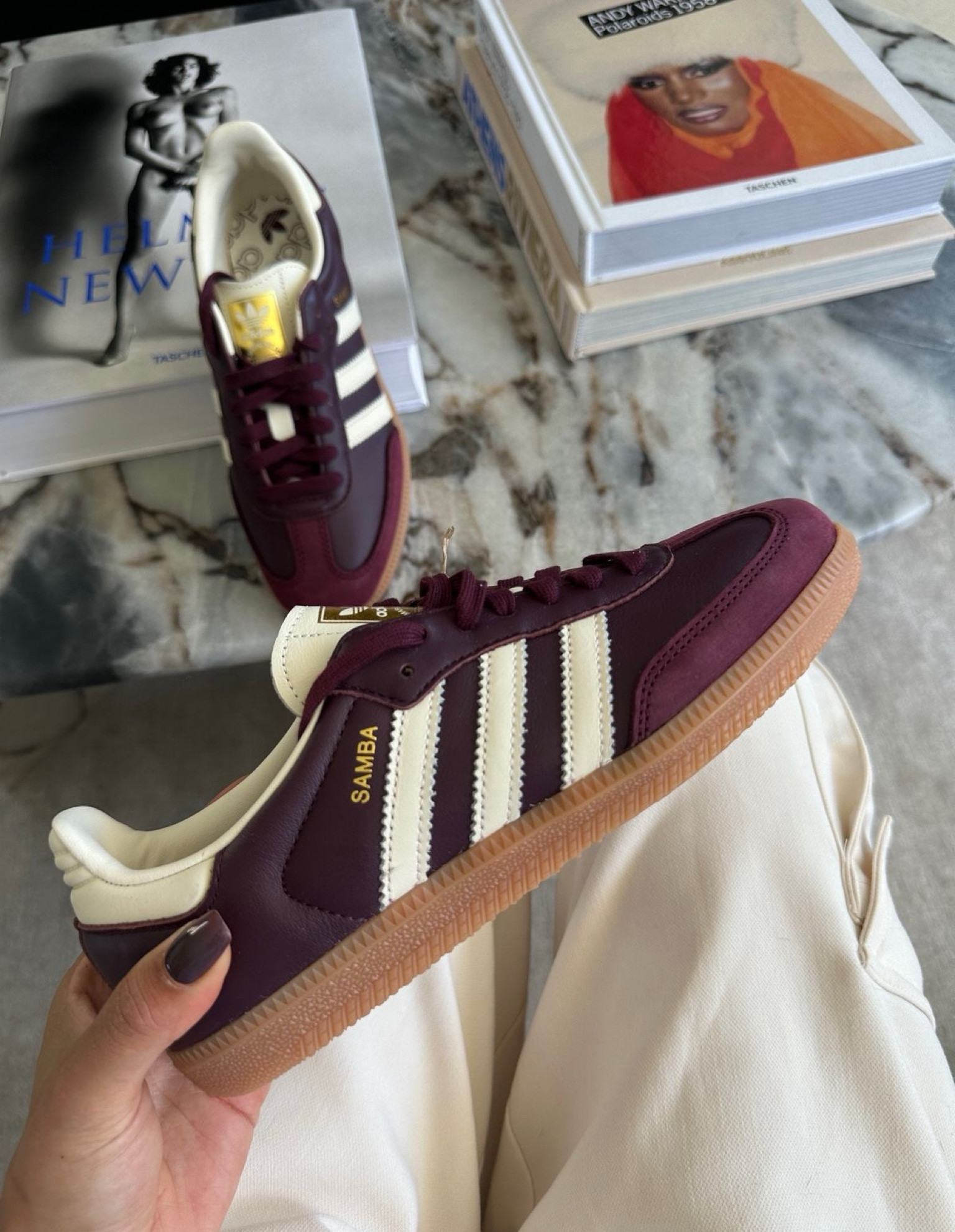 ★大人気★【ADIDAS】 Samba LT Maroon adidas Samba XLG Athletic Shoe - Maroon / Wonder Beige / Gum