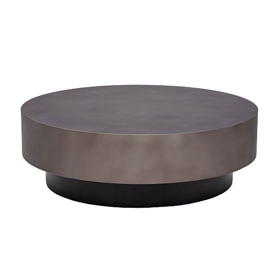 Modern 43.5"" Round Coffee Table, Gunmetal | West Elm (US)