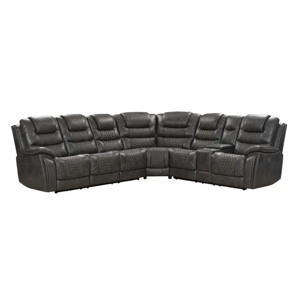 6 - Piece Upholstered Reclining Sectional | Wayfair North America