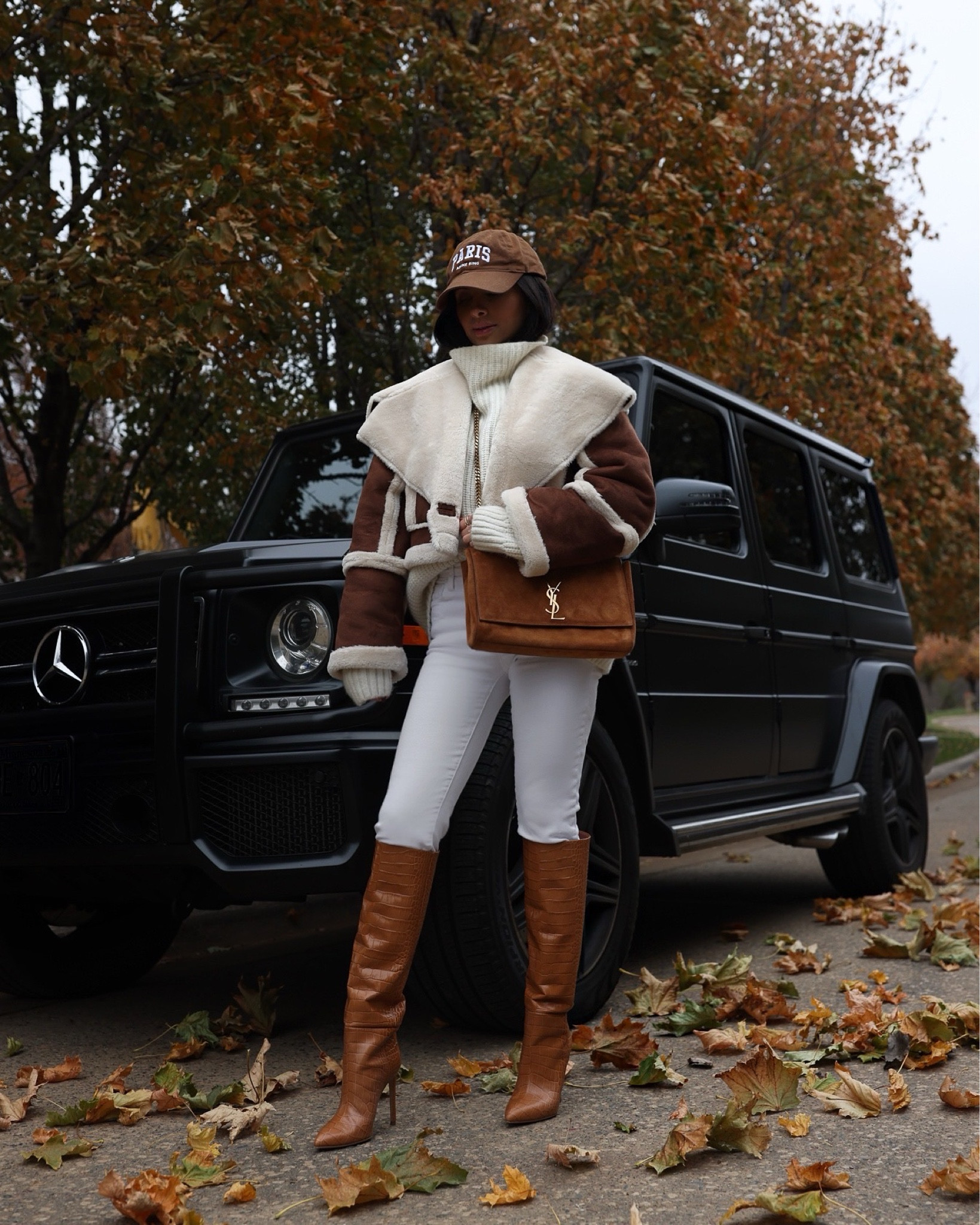 Casual fall outfit / fall fashion picks
Revolve shearling jacket
Anine bing sweater
Paris Texas boots
Saint Laurent suede bag 

#LTKSeasonal #LTKShoeCrush #LTKStyleTip