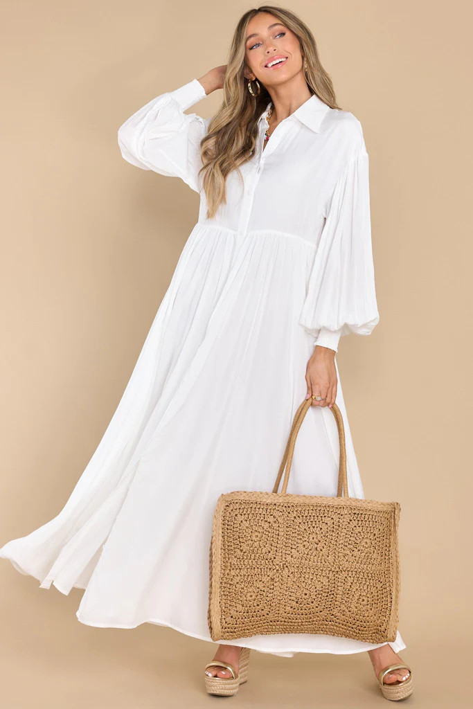 Run Towards Love White Maxi Dress | Red Dress