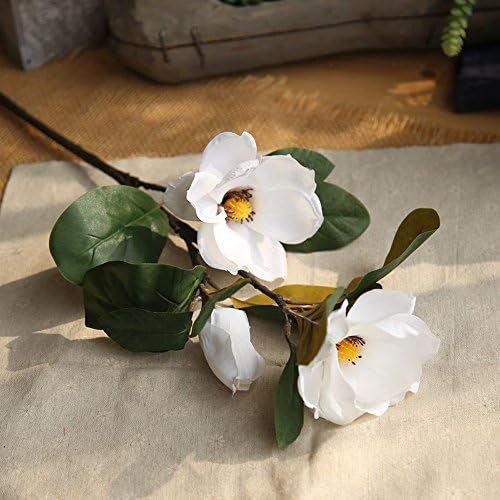 U/D Artificial Silk Magnolia Flowers Real Touch Fake Floral Branches Home Garden Restrant Hotel P... | Amazon (US)