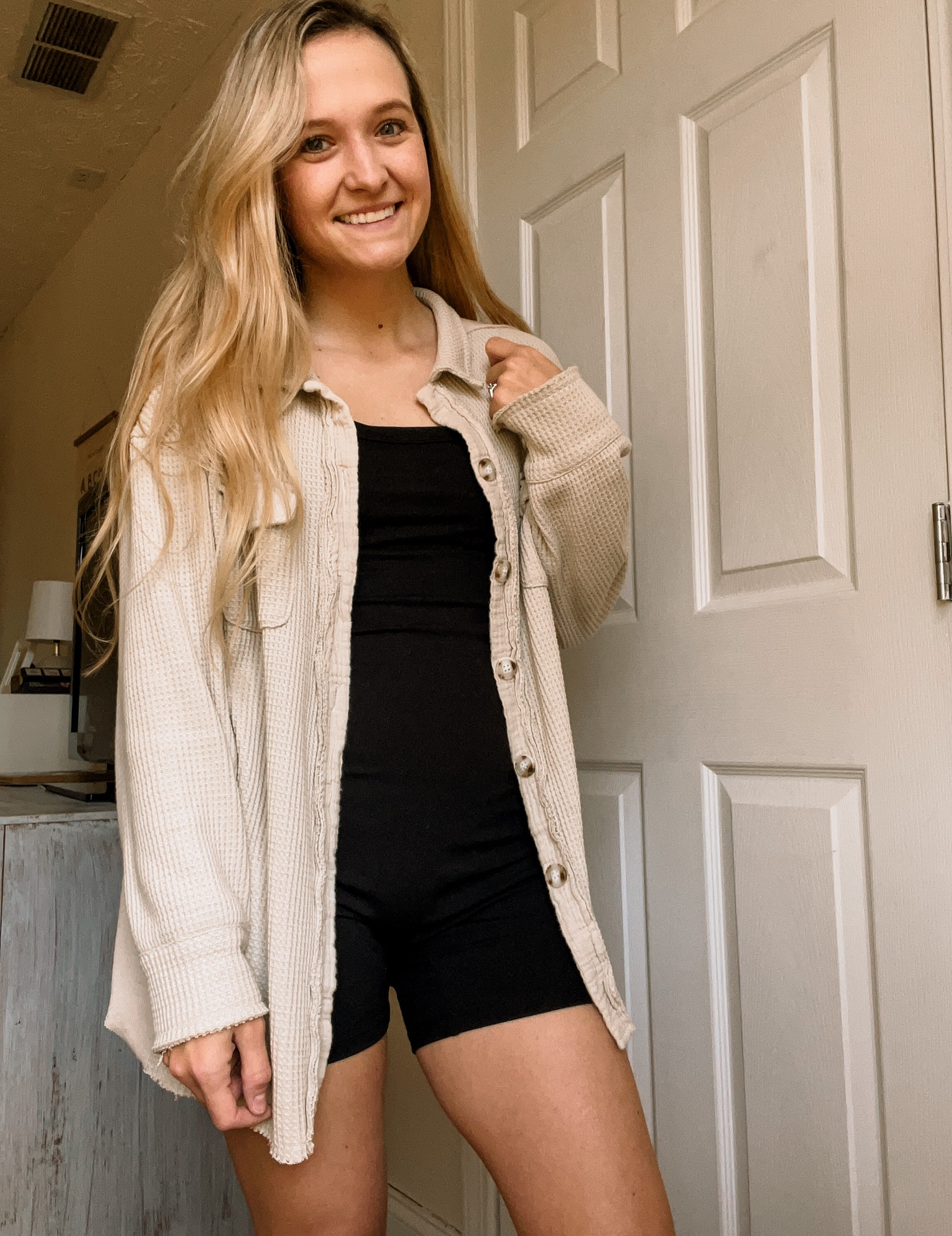 I’m all about being comfy!! Running errands or hanging around the house, this outfit is so comfortable! They have the waffle knit shacket in so many different colors! love to wear my UGG slippers with it too! linked below! 🥰

#LTKfindsunder50 #LTKU #LTKCyberWeek