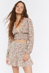 Floral Print Crop Top & Mini Skirt Set | Forever 21 (US)