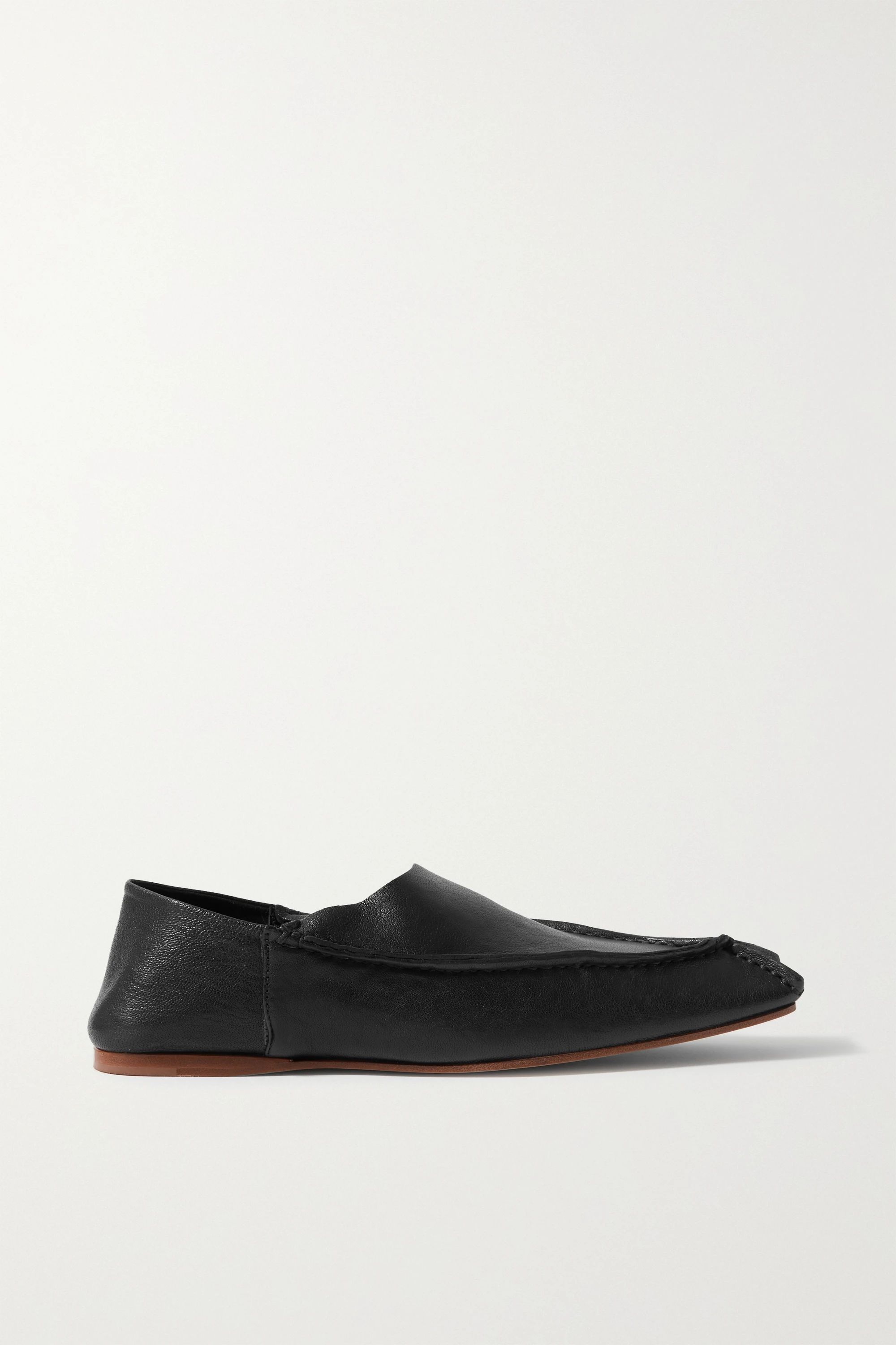 Black Leather collapsible-heel loafers | Acne Studios | NET-A-PORTER | NET-A-PORTER (UK & EU)