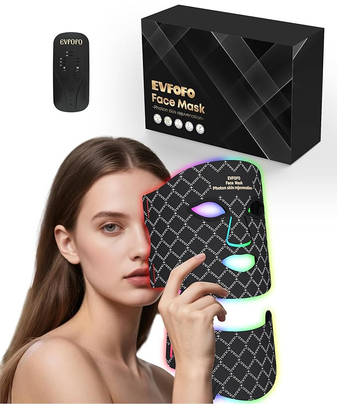 Red Light Therapy for Face, 7 Colors LED Face & Neck Mask Light Therapy At Home, Led Face Mask Li... | Amazon (US)