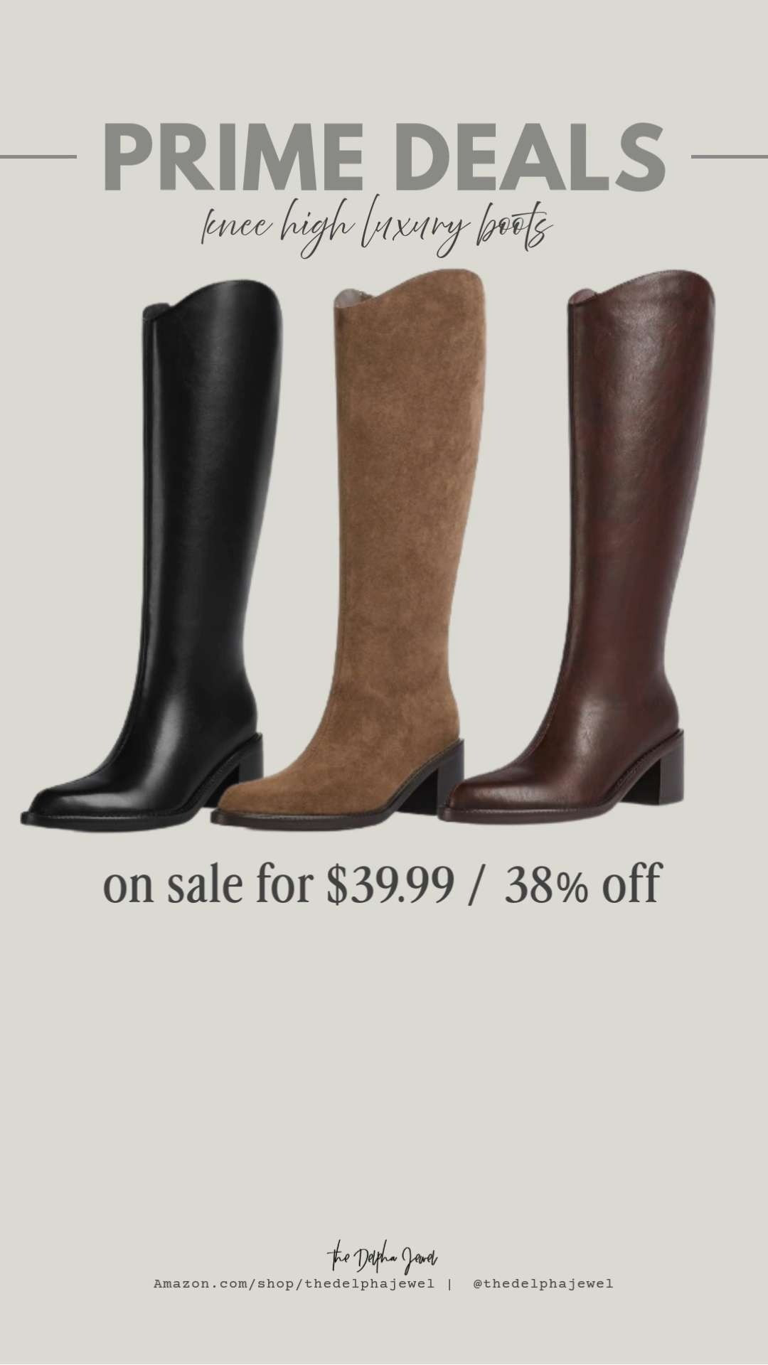 Love a good knee high pointed toe block heel boot. They have a zipper on the side for easy styling. 

 #LTKootd #LTKOver40 #LTKSaleAlert