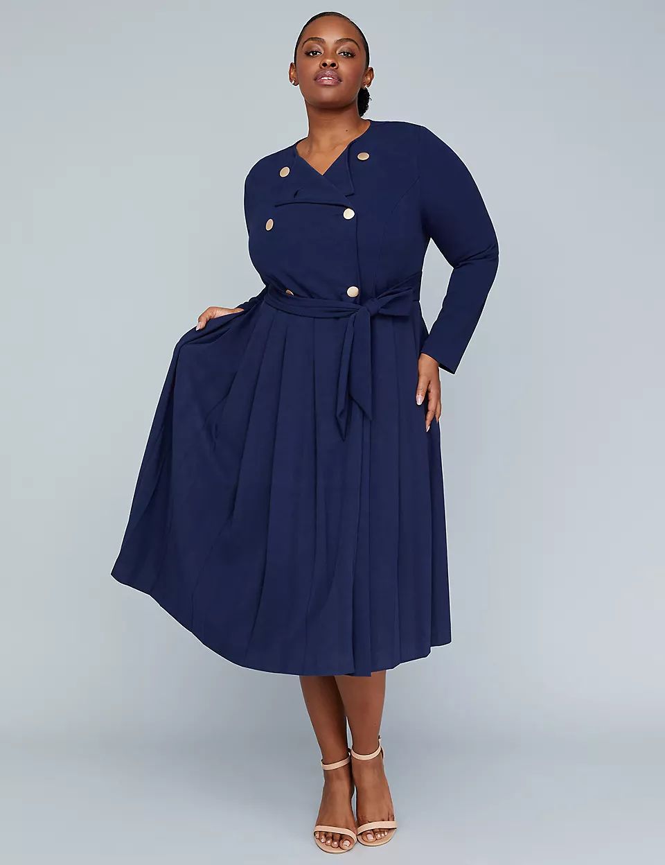 Girl With Curves Pleated Trench DressGirl With Curves Pleated Trench Dress | Lane Bryant (US)