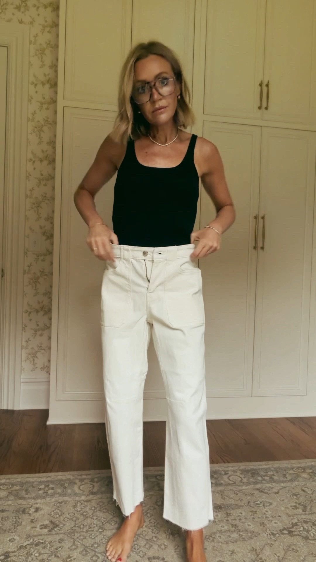 S in tank 
2 in jeans (if in between, size down)