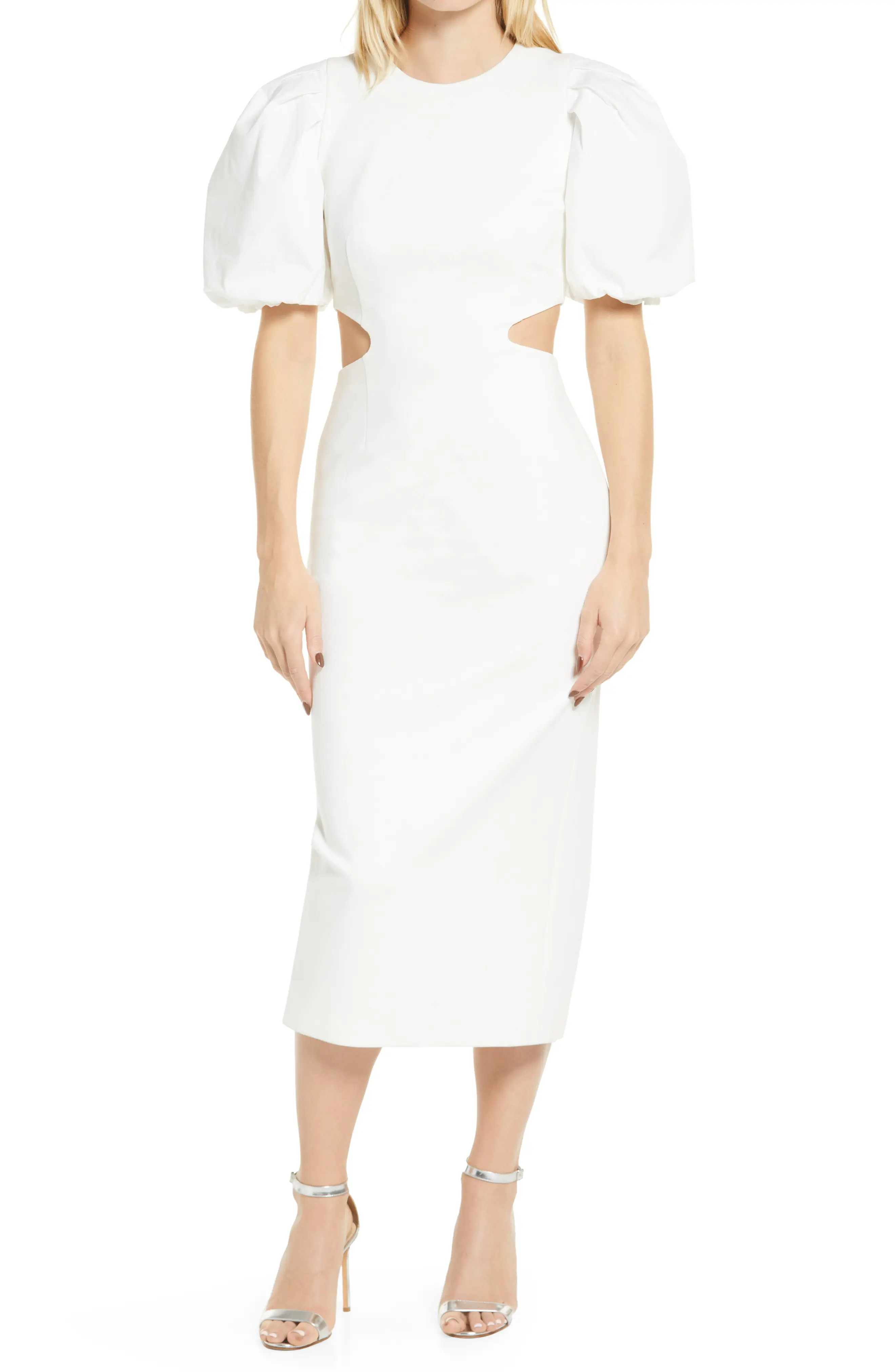 Elliatt Suffage Midi Dress in White at Nordstrom, Size Medium | Nordstrom