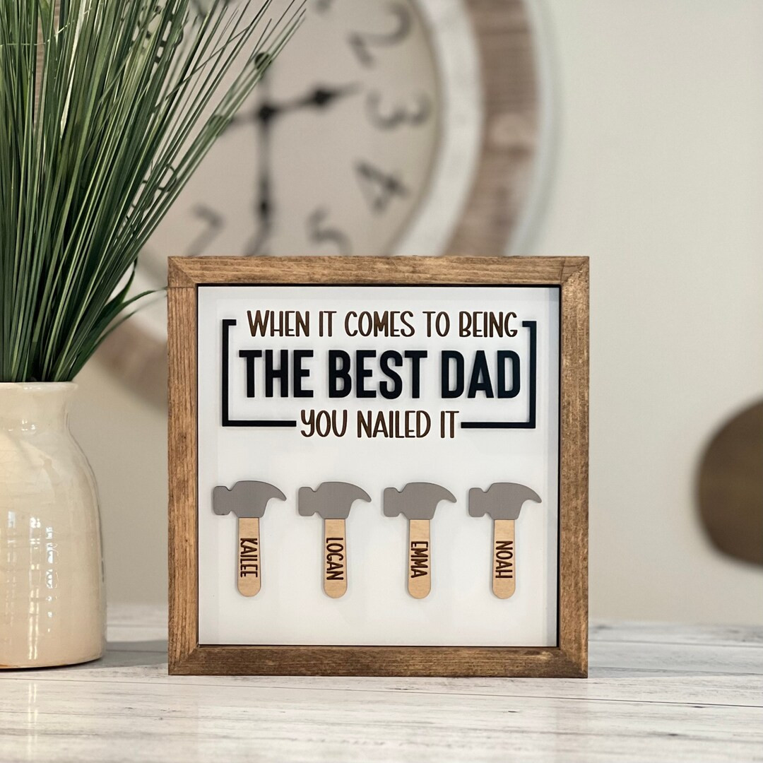 Personalized Father's Day Sign // Father's Day Gift // Best Dad Sign // Gift For Dad // Best Dad ... | Etsy (US)