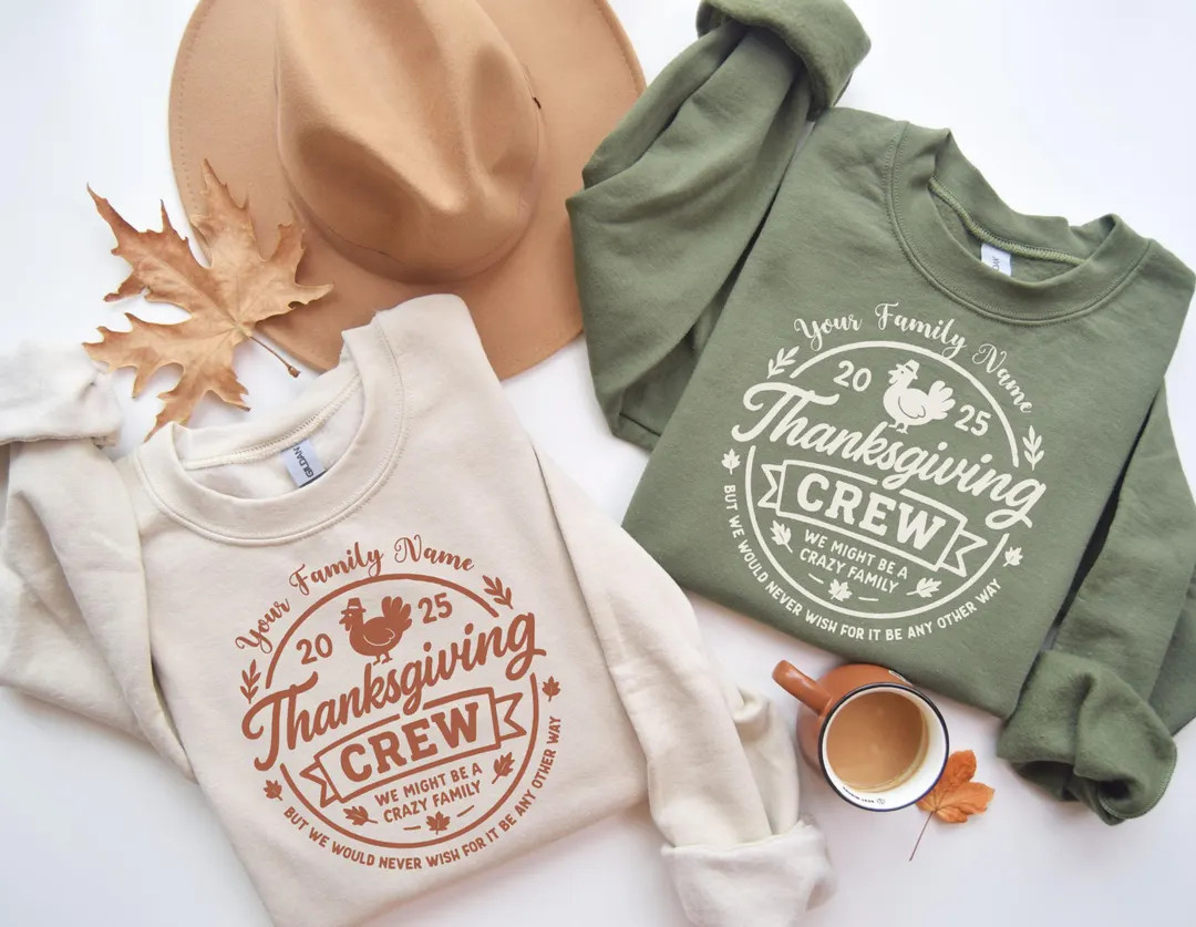 Personalized Thanksgiving Crew Sweatshirt, Thanksgiving Gift, Thanksgiving Dinner Hoodie, Custom ... | Etsy (US)