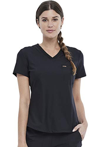 Cherokee Scrubs for Women V-Neck Top \u2013 Tuckable Contemporary Fit Top, Stretch Knit, Moisture... | Amazon (US)