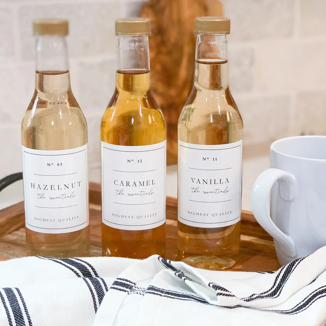 Waterproof coffee syrup labels, labels for coffee bar, coffee bar labels, custom syrup labels, custo | Etsy (US)