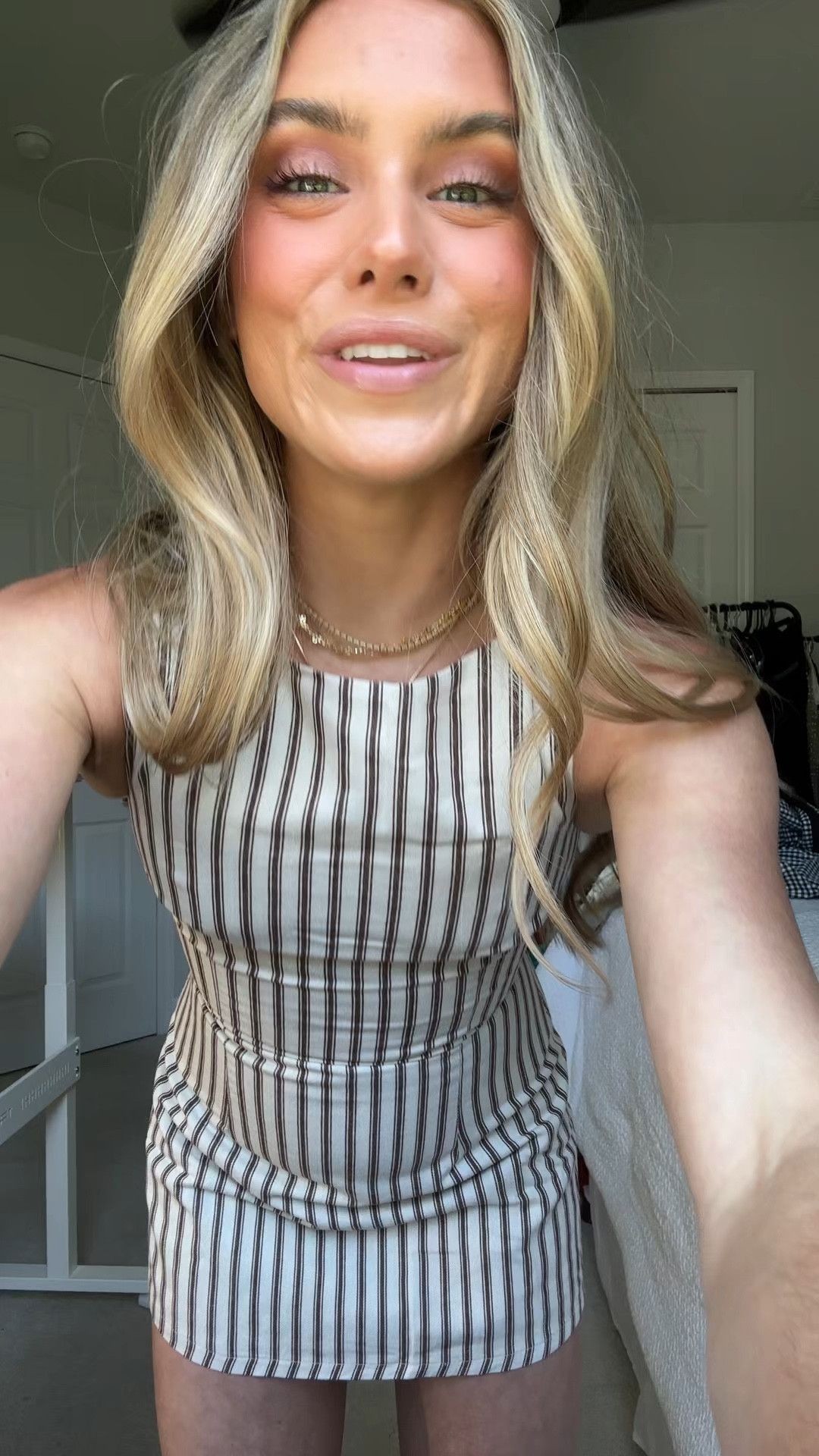 Princess Polly romper size 2. Tie-back stripe romper
Crew neckline, built-in shortsOpens a new window , zip closure at back
Non-stretch material, fully lined 
Princess Polly Lower Impact  
Main & Lining: 100% cotton

#LTKgrwm #LTKSeasonal #LTKootd