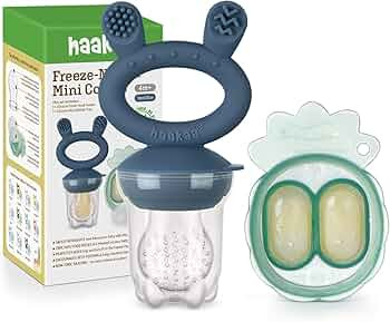 Haakaa Baby Fruit Food Feeder & Mini Freezer Nibble Tray Combo, Breastmilk Popsicle Molds for Bab... | Amazon (US)