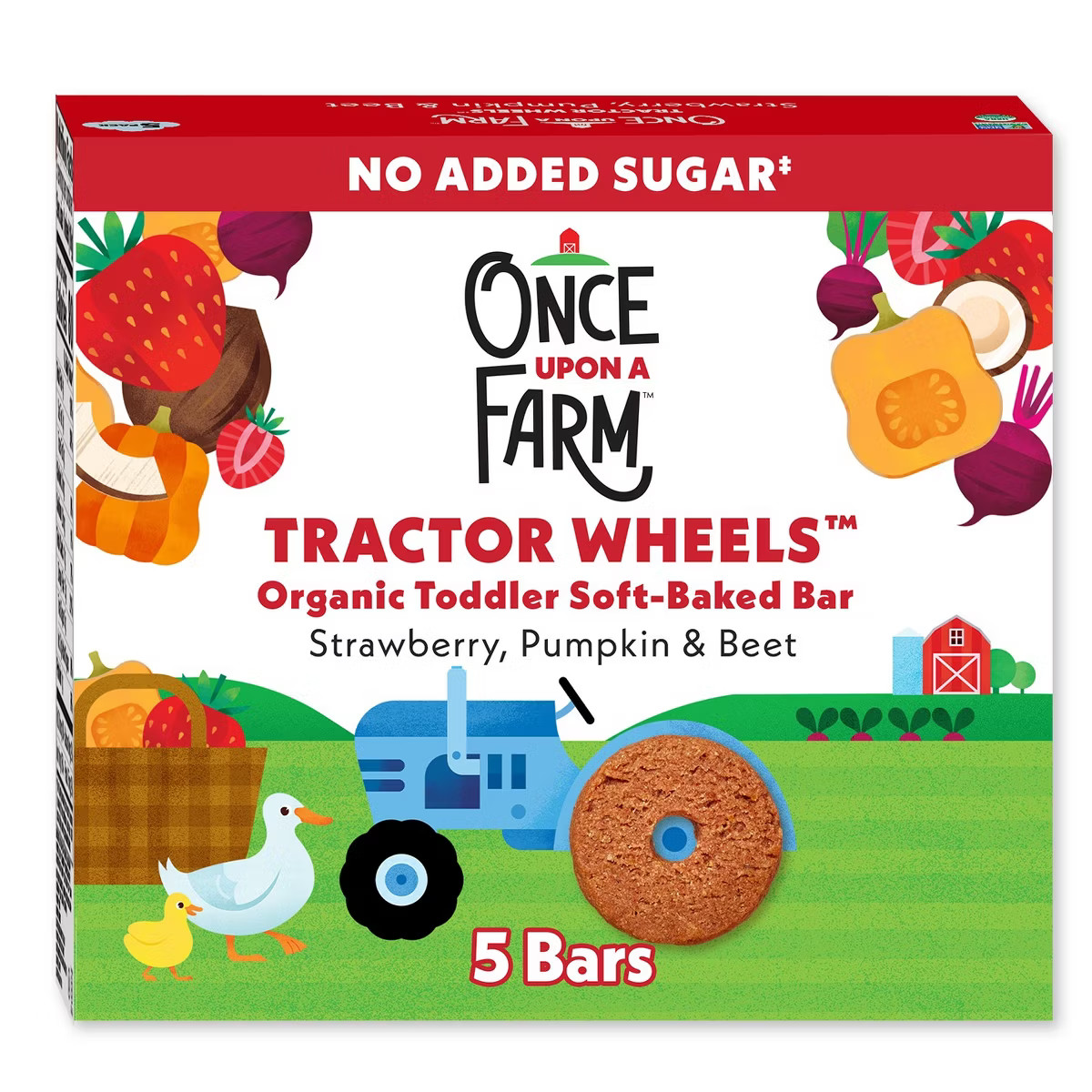 Once Upon a Farm Tractor Wheels Strawberry Pumpkin & Beet Baby Food - 3.35oz | Target