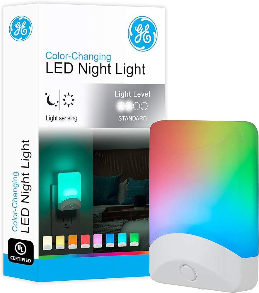 GE Color-Changing LED Night Light, Plug Into Wall, Dusk to Dawn Sensor, Ambient Lighting, for Bed... | Amazon (US)