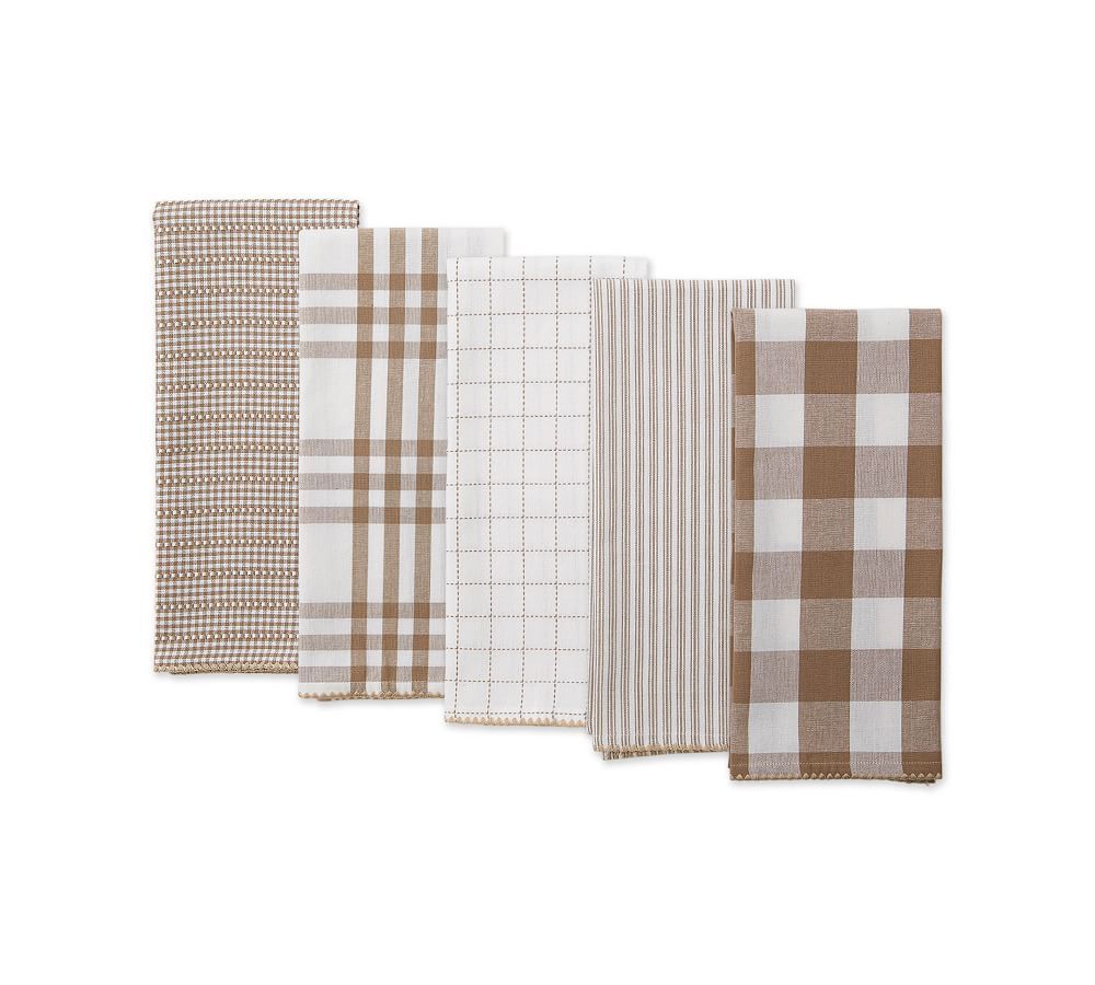 Farmhouse Woven Kitchen Towels, Set of 5 - Gray | Pottery Barn (US)