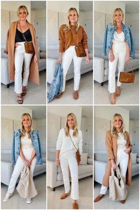 6 Ways to Wear Off White Ivory Denim for Fall | Cream Jeans Mother Denim | Fall Fashion | Mom Style

#LTKstyletip