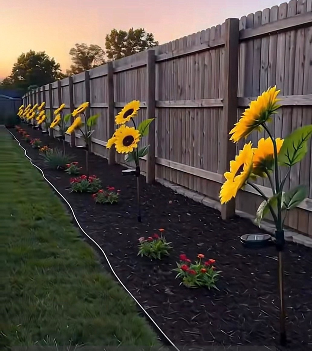 #sunflowers #lawn #yard #garden #solarsunflowers
