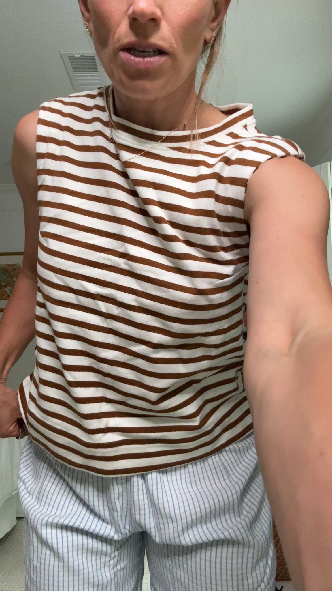 These are actual pajama bottoms and they are not from Lake and I find Lake's fit the very best. 

These are not as flattering (not that it totally matters) but you want to feel good enough and these aren't doing it for me. 

 #LTKmomlife #LTKOver40 #LTKPetite
