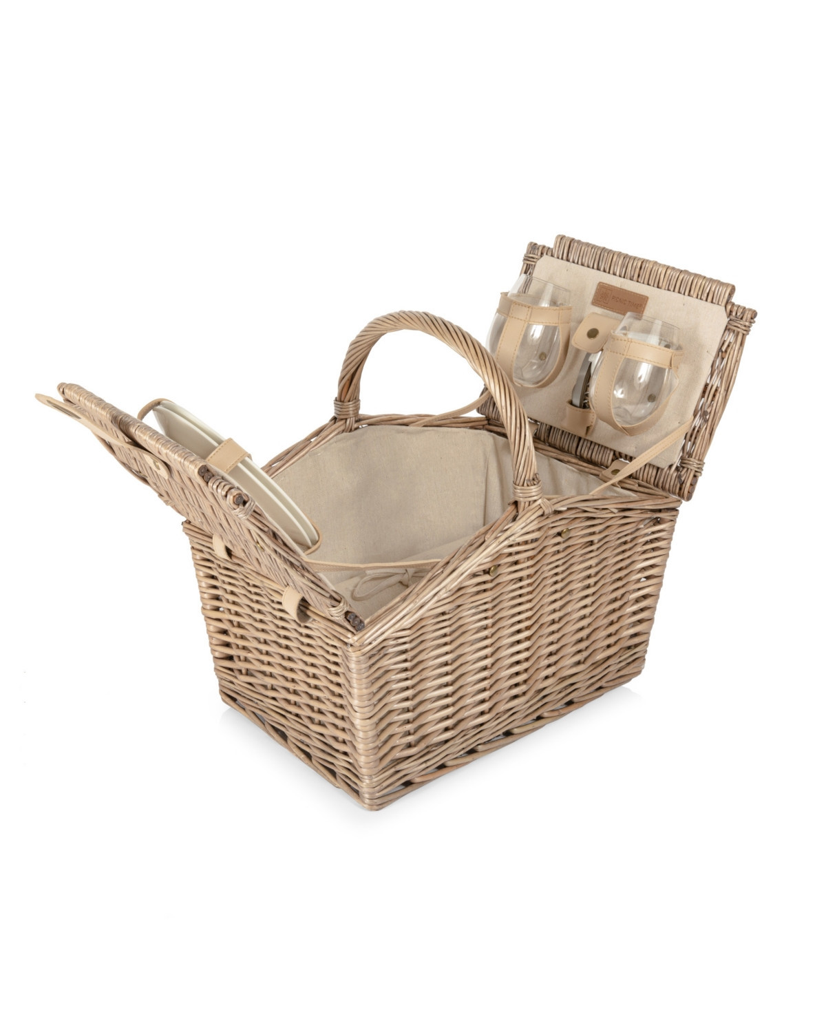 Picnic Time Piccadilly 8-Piece Picnic Basket Set - Natural Canvas | Macy's