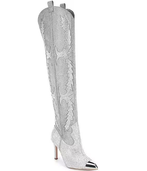 Gianni Bini KatyannaTwo Over-the-Knee Rhinestone Embellished Western Dress Boots | Dillard's | Dillard's