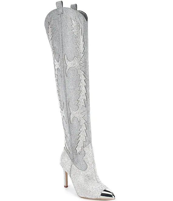 KatyannaTwo Rhinestone Embellished Over-The-Knee Western Dress Boots | Dillard's