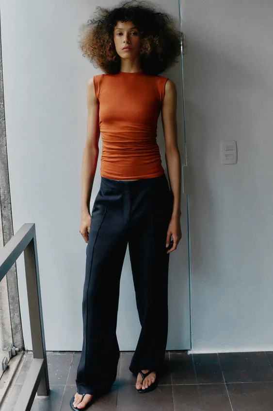 SIDE GATHERED TOP | Zara UK