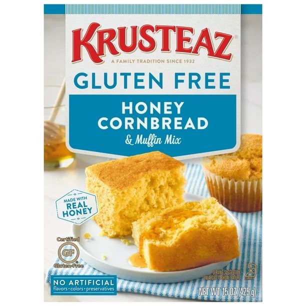 Krusteaz Gluten Free Honey Cornbread Mix, 15 oz Box - Walmart.com | Walmart (US)