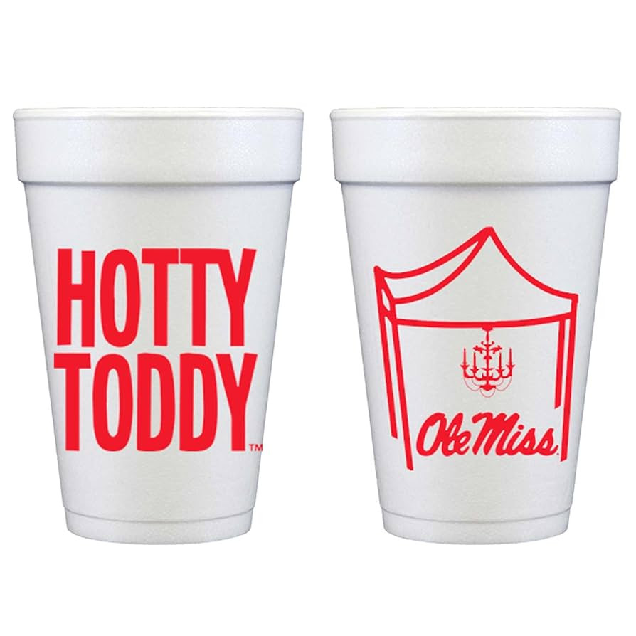 University of Mississippi Ole Miss HOTTY TODDY Printed Foam Disposable Cups 16 oz - Insulated Cof... | Amazon (US)