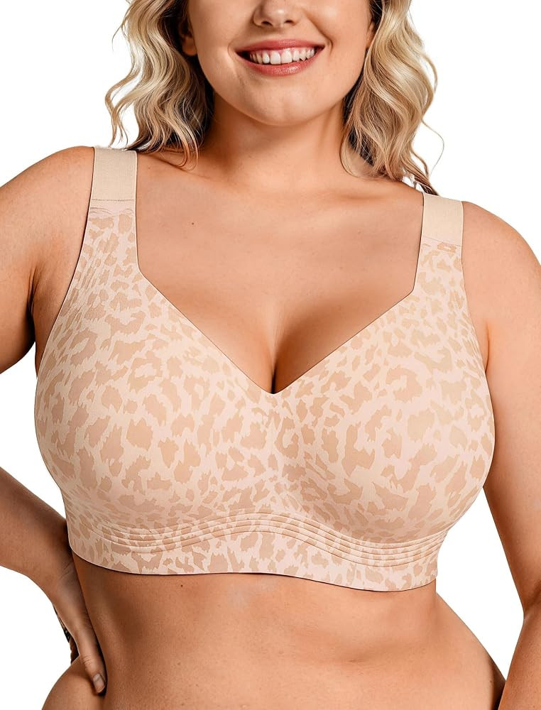 OEAK Womens Wireless Jelly Bras Plus Size Support Push Up Comfortable Bra | Amazon (US)